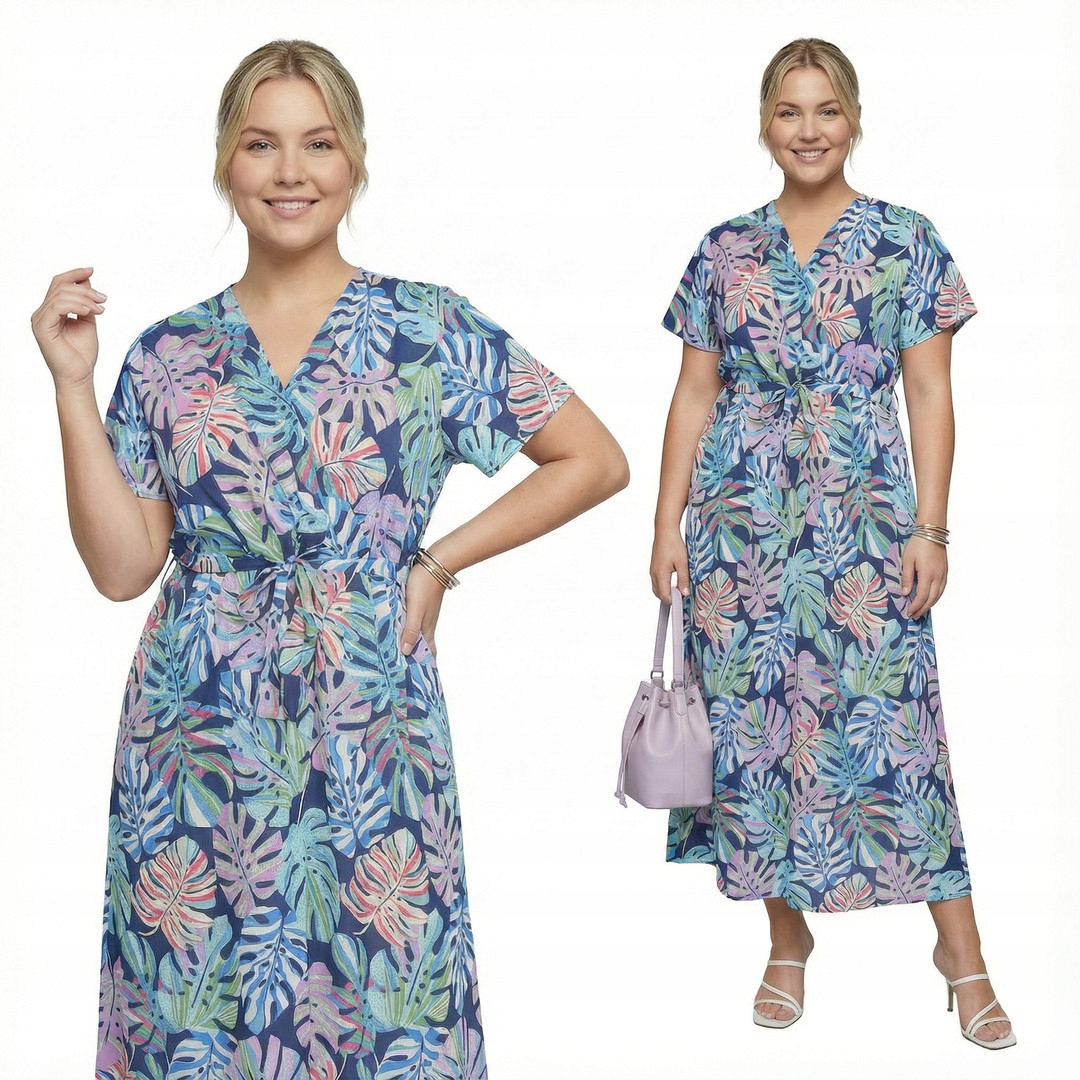 Šaty s barevnými listy a velikostí, velikost 44