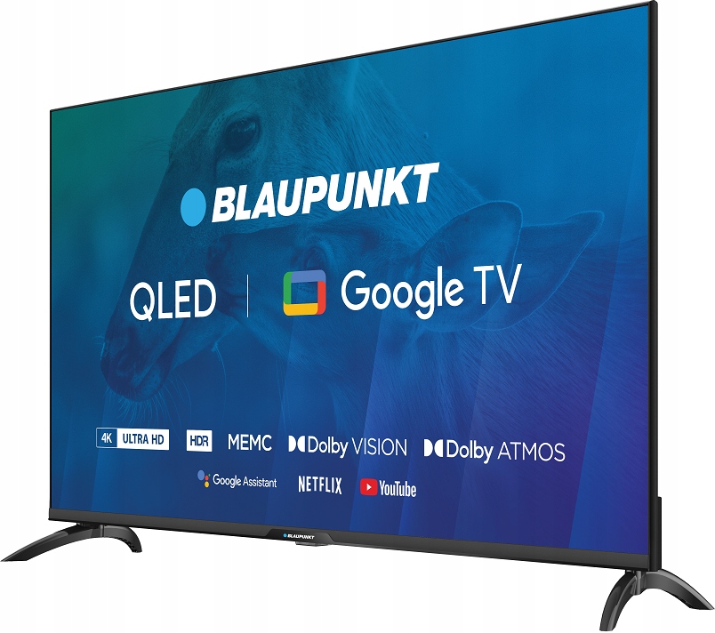 TELEWIZOR BLAUPUNKT QLED 43 CALE 4K UHD GOOGLE SMART TV DVB T T2 HEVC Kod producenta 43QBG7000S