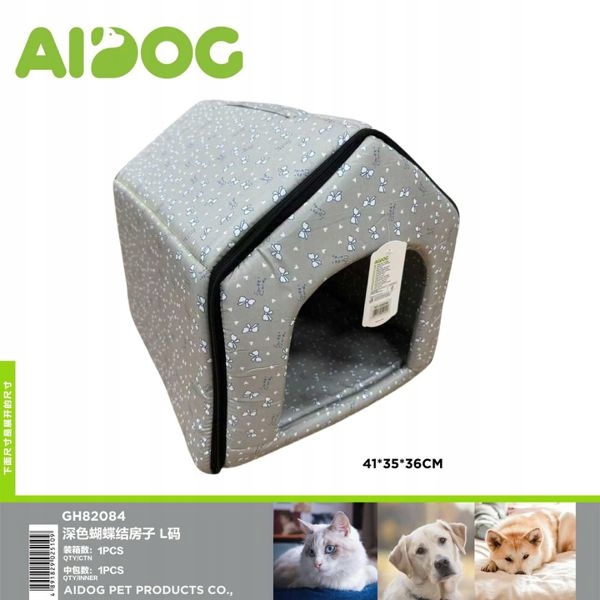 Levně Stylový Pelíšek s tmavou kravatou pro psy L