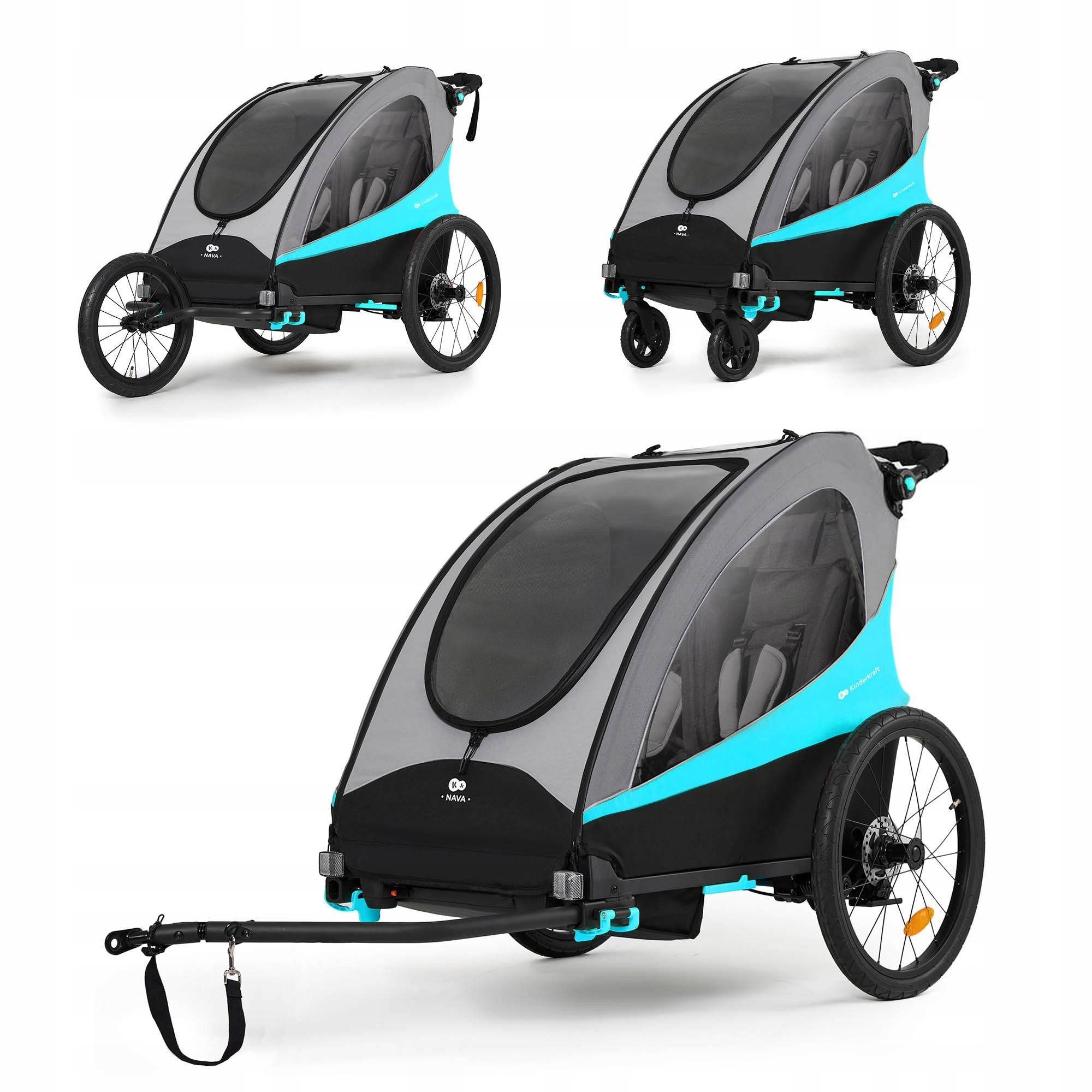 Kinderkraft Wózek Sportowy Spacerowy dla Aktywnych Przyczepka Rowerowa Nava