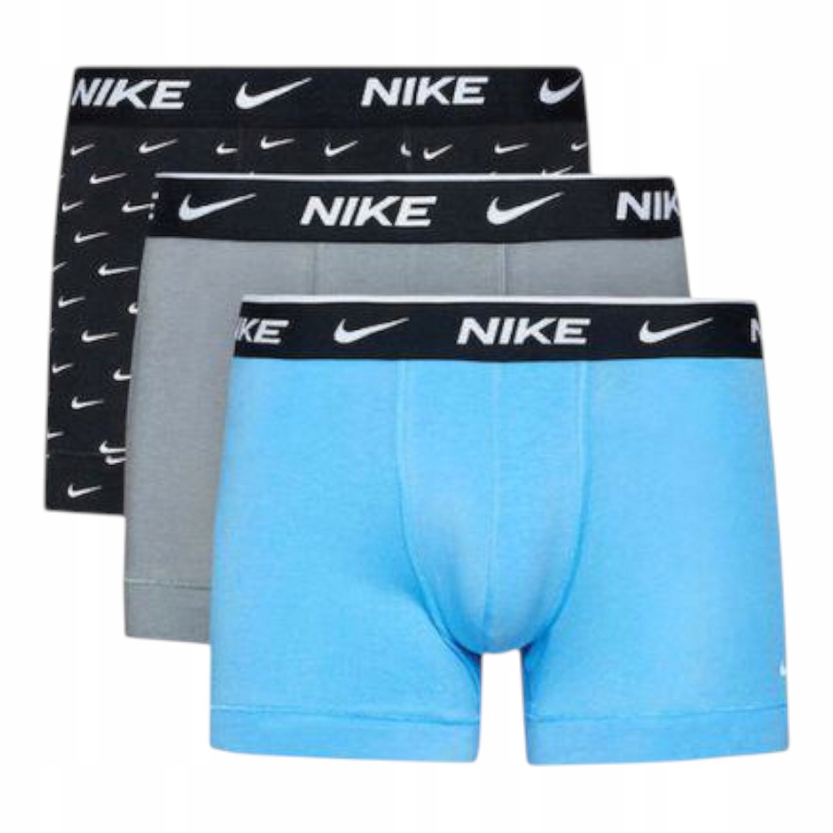 Nike Pánské Boxerky Slipy Trunk 3PK Černé/šedé/modré vel. L