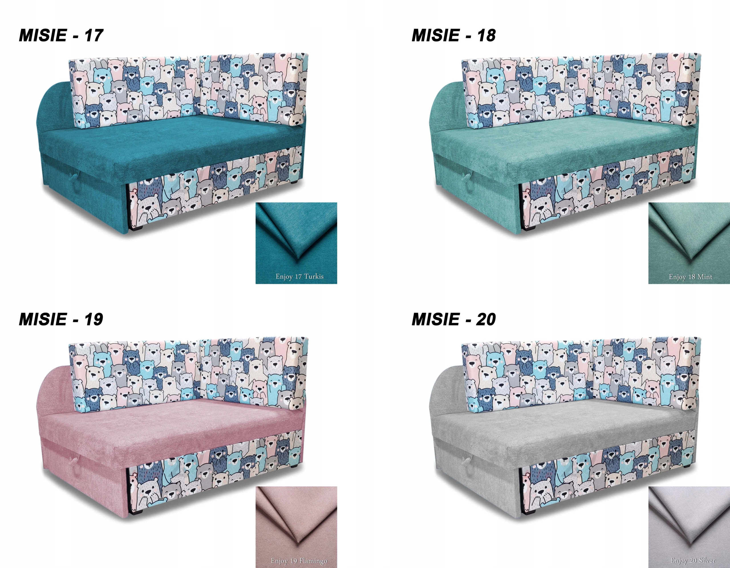 Łóżko dla dzieci, sofa rozkładana, narożnik KUBUŚ Materiał korpusu drewno