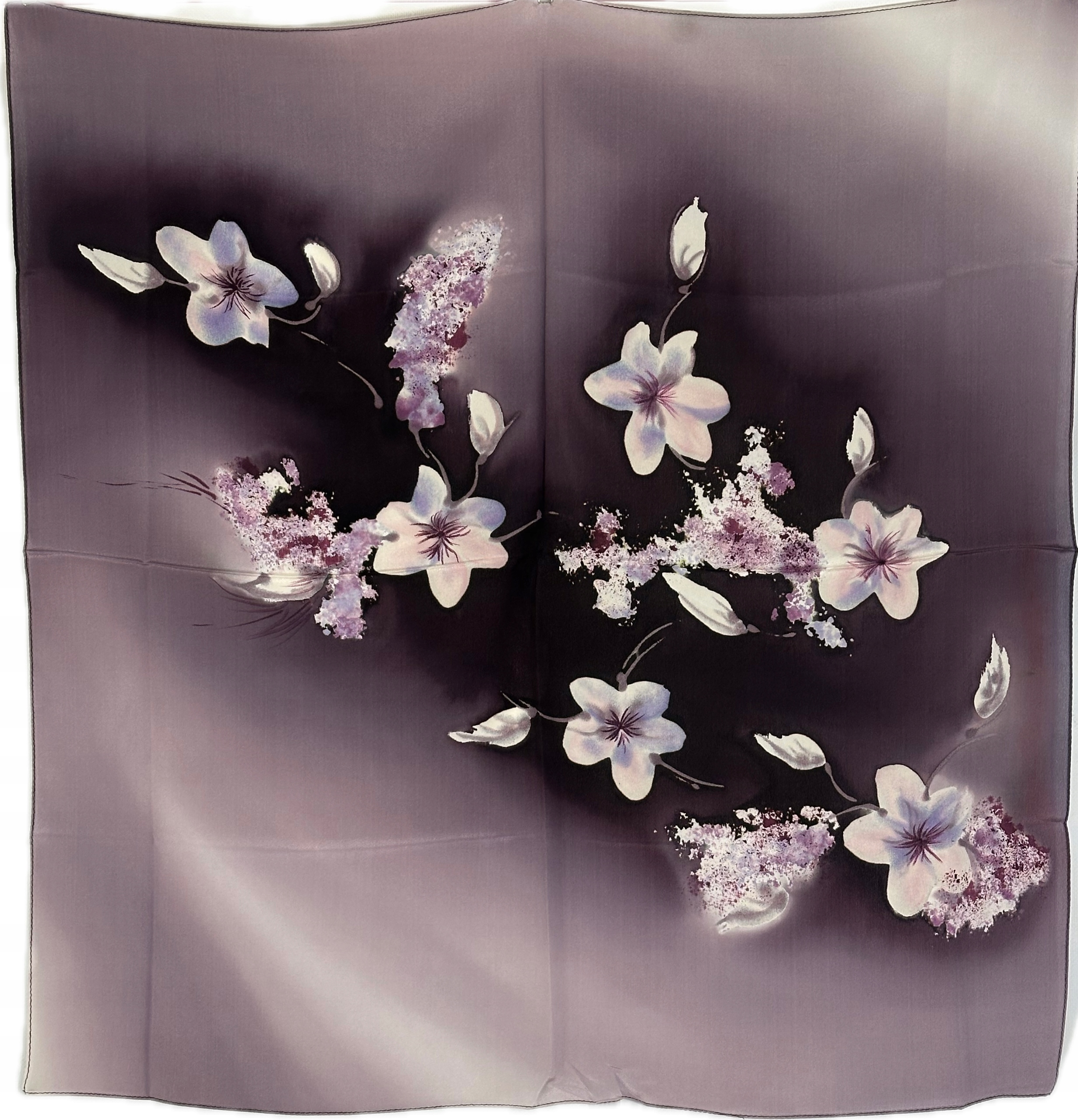 Milanówek šátek hedvábí polský magické květiny 70x70