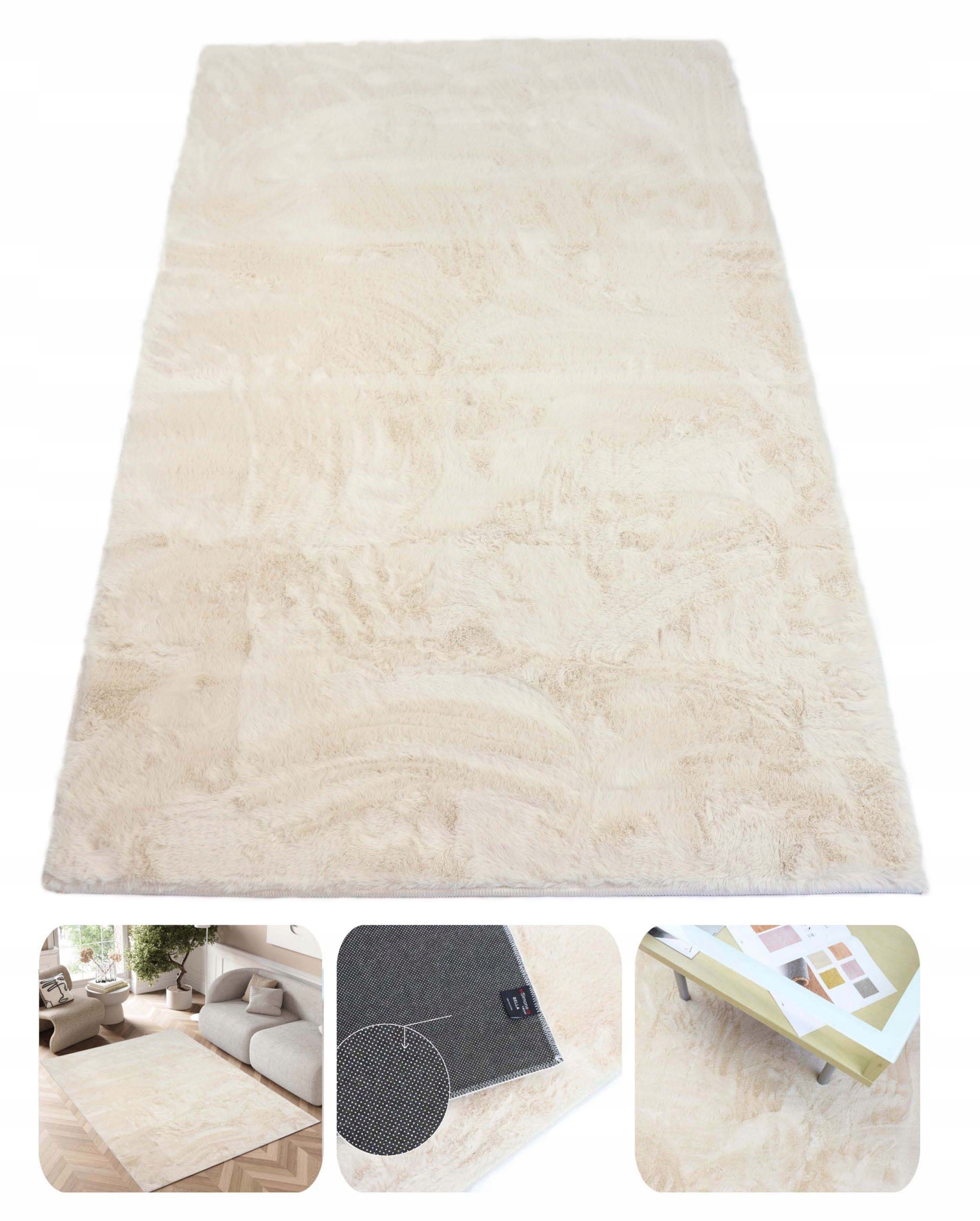 Koberec Králičí Kožíšek Nadýchaný Měkký Kožešinový Do Obývacího Pokoje 80X120 cm