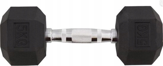 HANTLE DUMBBELL CIĘŻARKI 2 x 5 kg POWLEKANE GUMĄ Model DUMBBELL