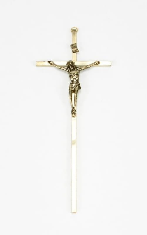 

21cm Krzyż metalowy mosiężny na ścianę