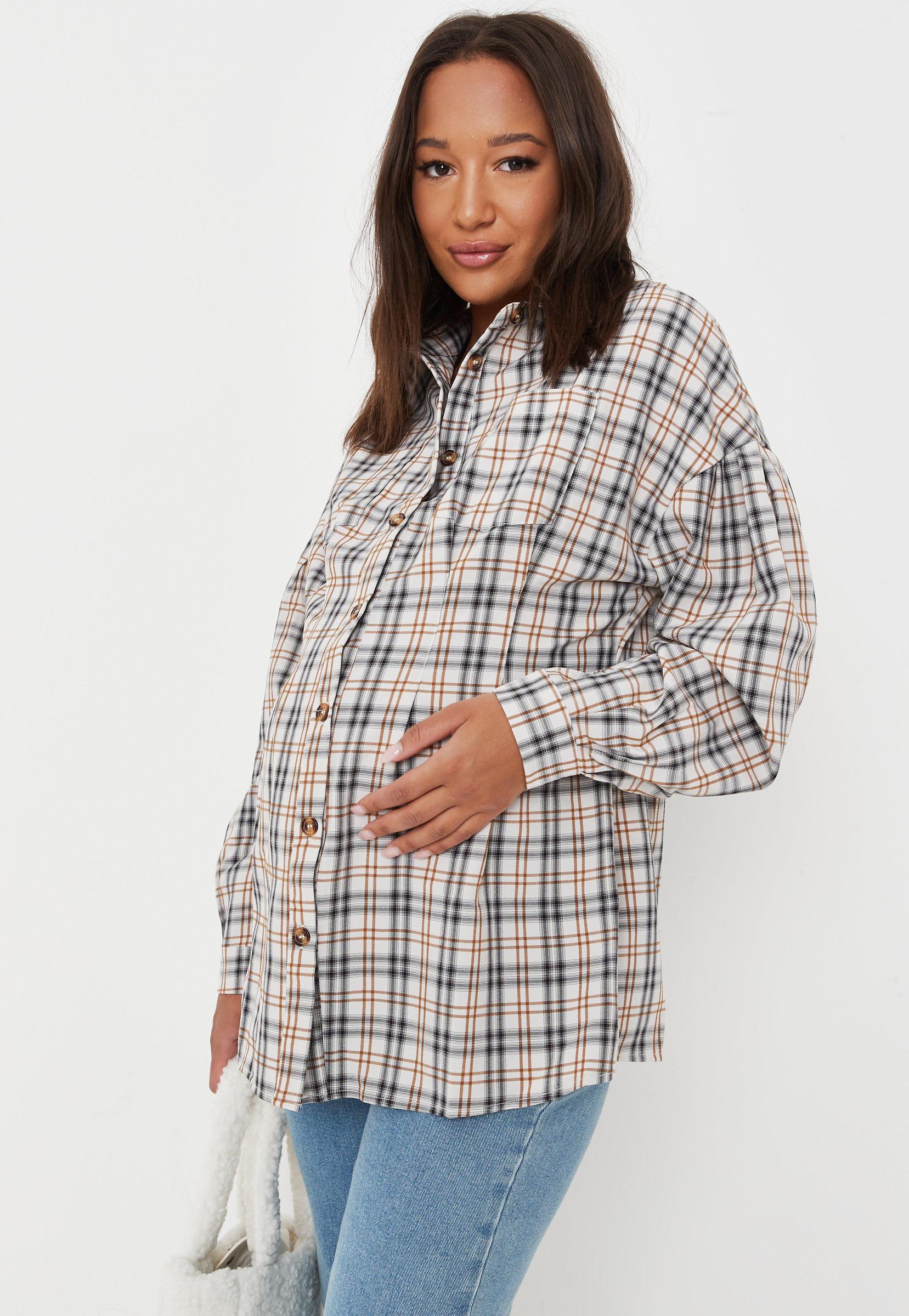 TUNIKA KOSZULA CIĄŻOWA KRATA MISSGUIDED 40