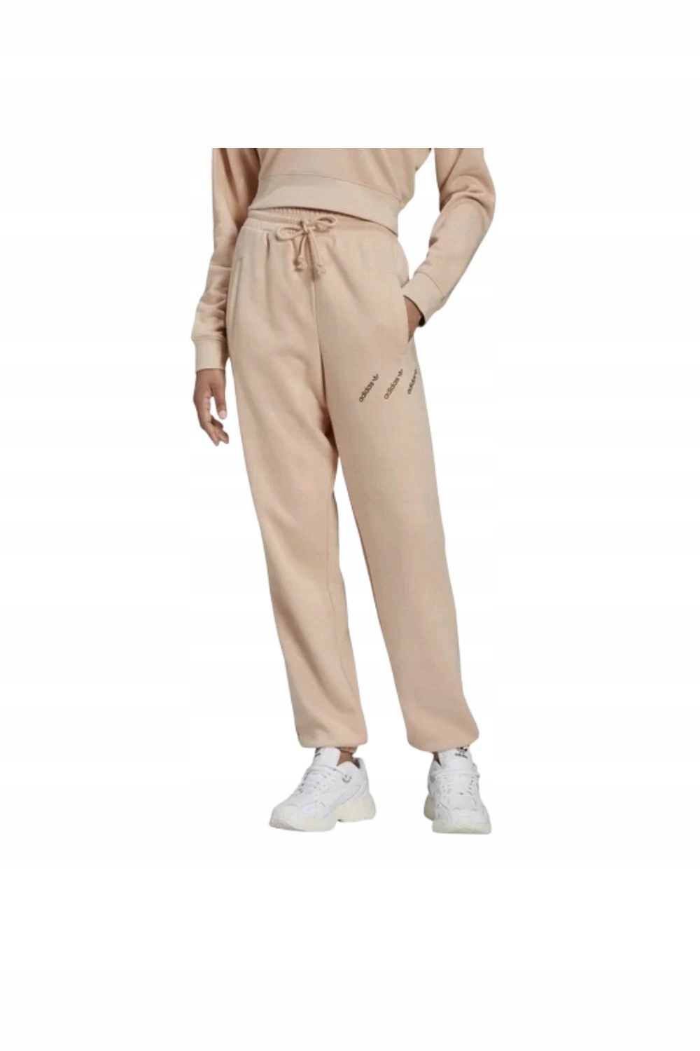 Dámské tepláky Adidas Track, béžové, sportovní, volné, vel.