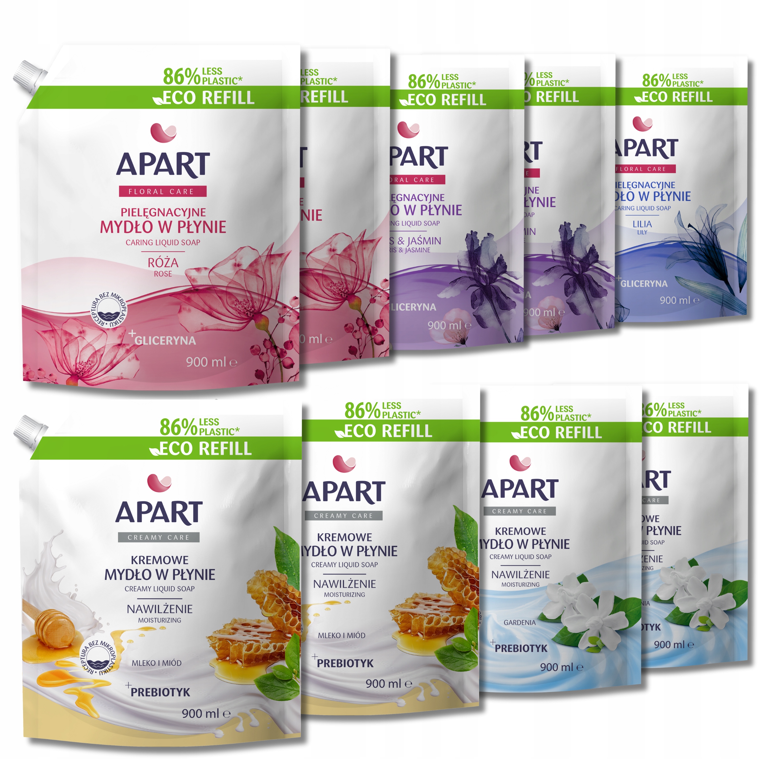 Levně Apart Hydratační tekuté mýdlo 96% přírodního původu 900 ml x 9