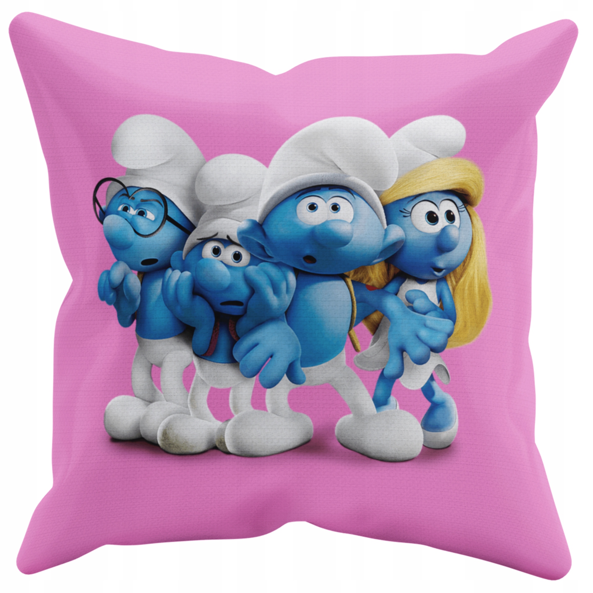 POSZEWKA NA PODUSZKĘ JAŚKA DO PRZEDSZKOLA SMERFY+ IMIĘ GRATIS Kolor dominujący odcienie różu