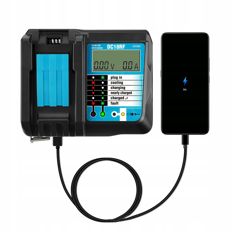 Ładowarka do akumulatorów Makity USB DC18RC 18V Pojemność akumulatora 0 Ah