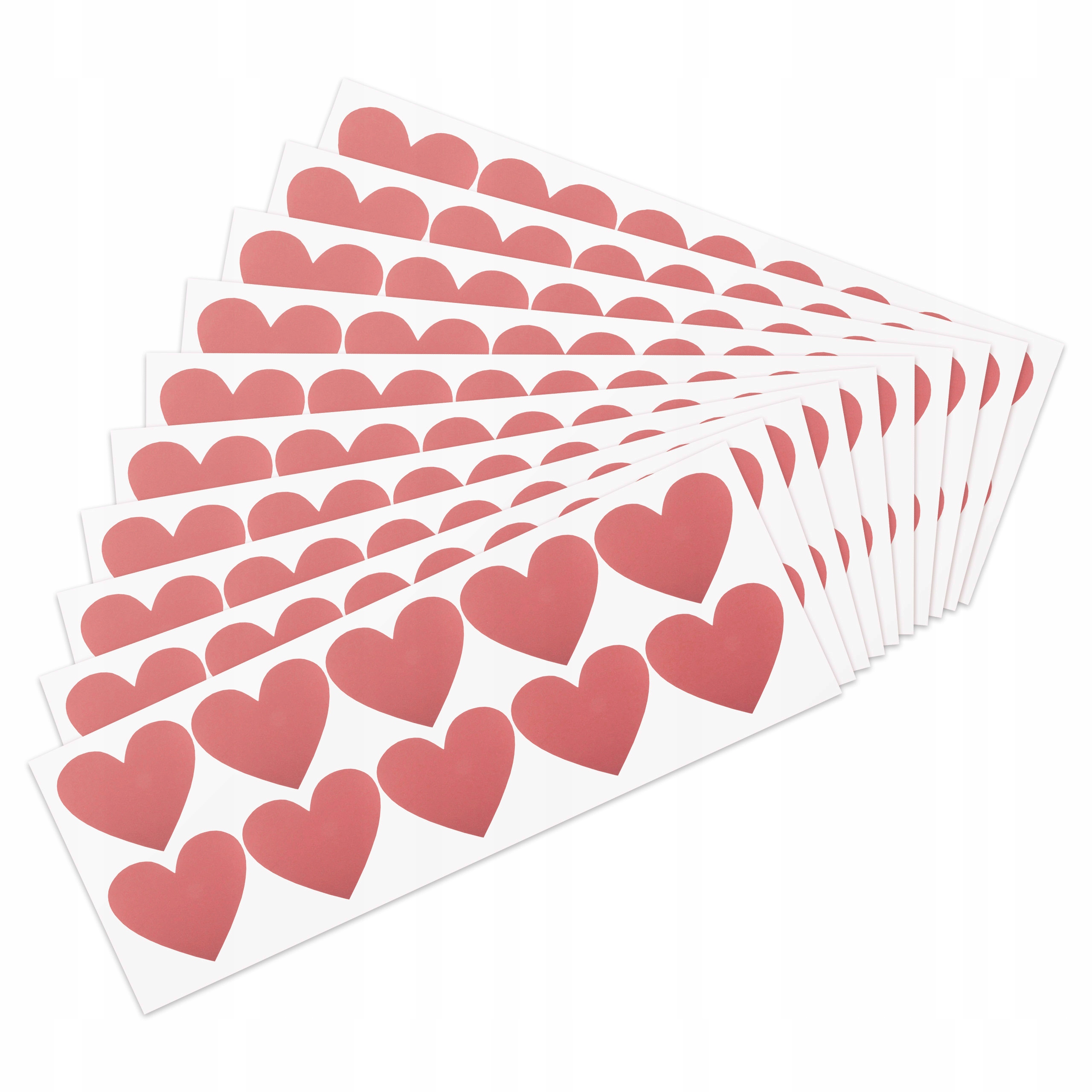 Stírací samolepky červená srdce 60x70mm x100