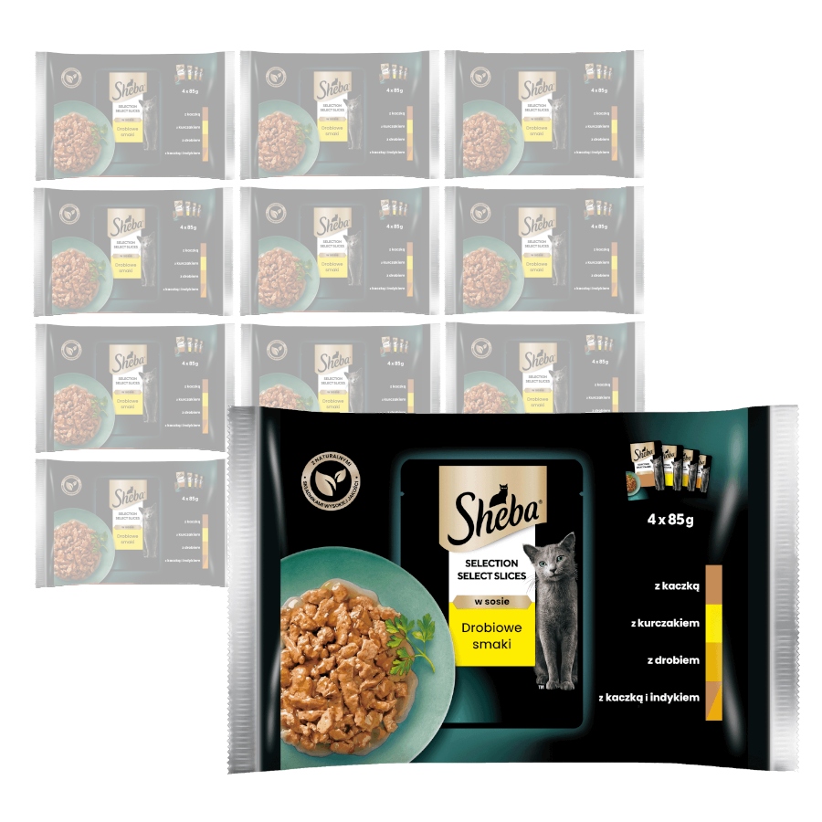 Levně Sheba Selection Select Slices Drůbeží příchutě 48x85 g Krmivo Pro Kočky v omáčce