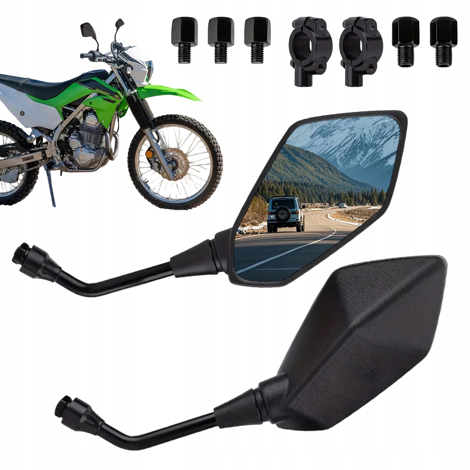 Lusterka Rowerowe Zestaw 2 Sztuki Regulowane Szerokokątne Do Atv