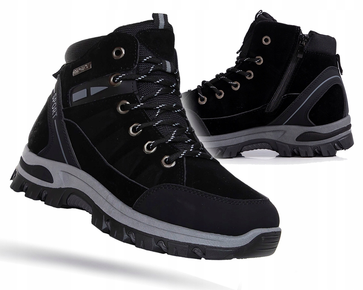 Buty zimowe męskie trapery ocieplane trekkingowe obuwie turystyczne w góry