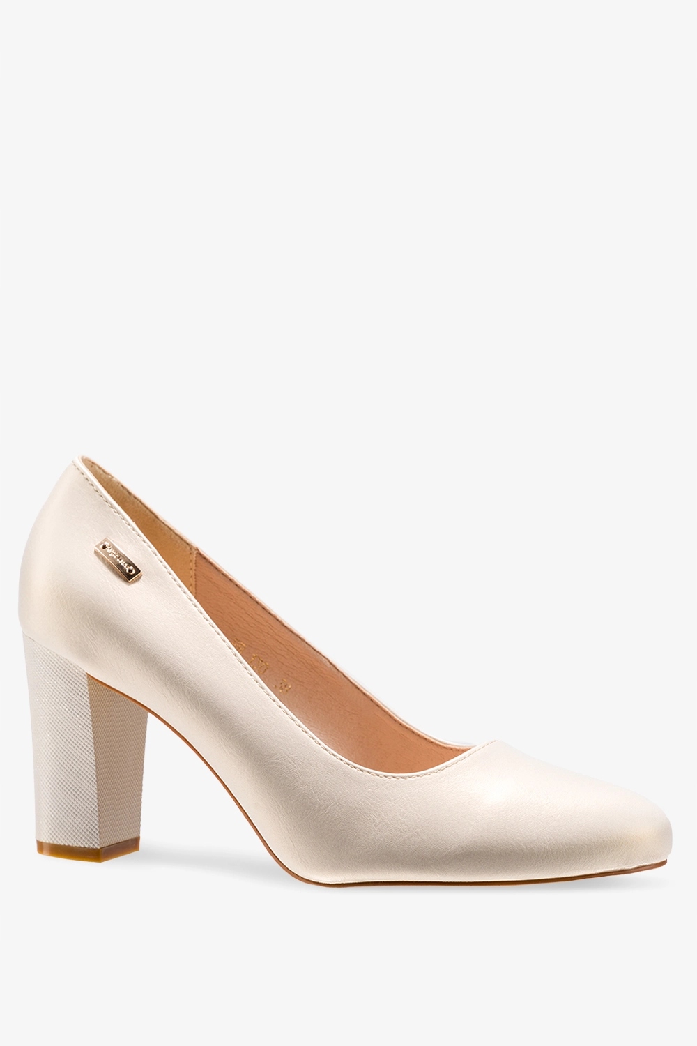 CZÓŁENKA NA SŁUPKU DAMSKIE PERŁOWE SKÓRZANA WKŁADKA KLASYCZNE LEKKIE r 40 Stan opakowania oryginalne