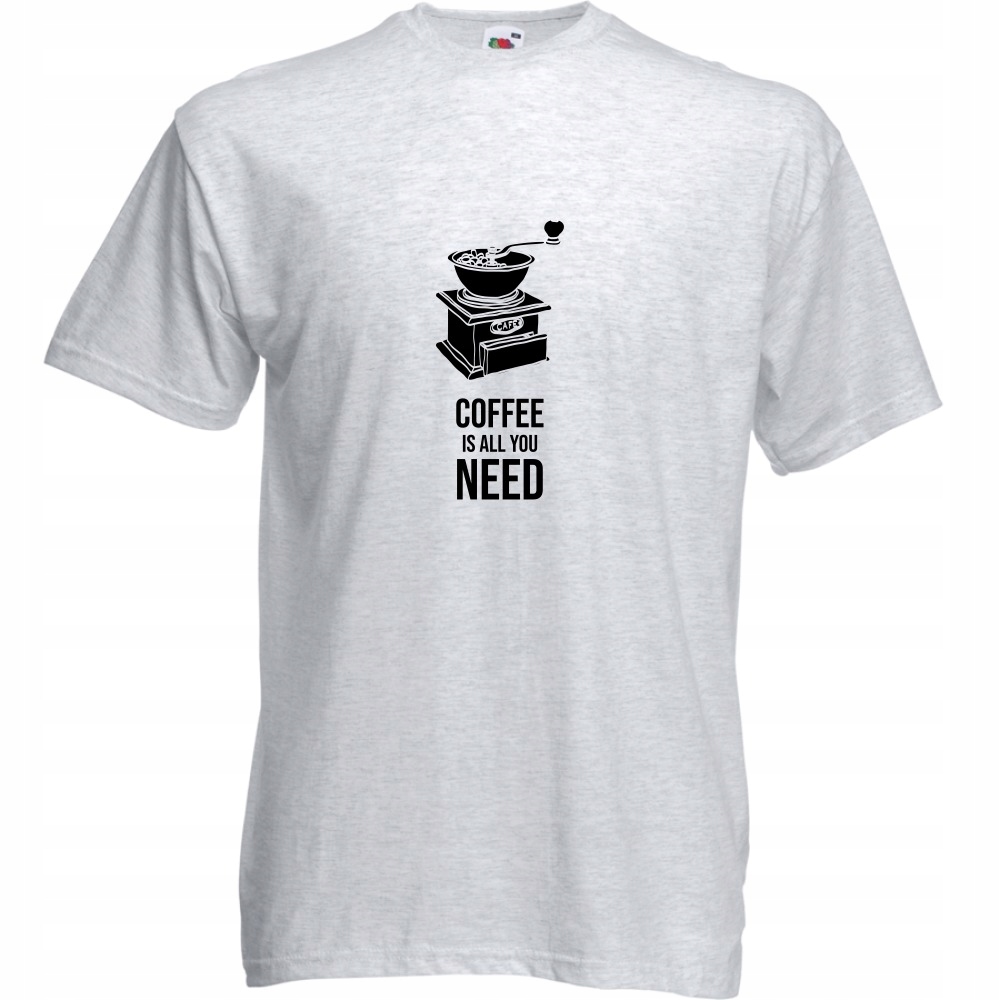 

Koszulka kawa coffe is all u need M ash szara