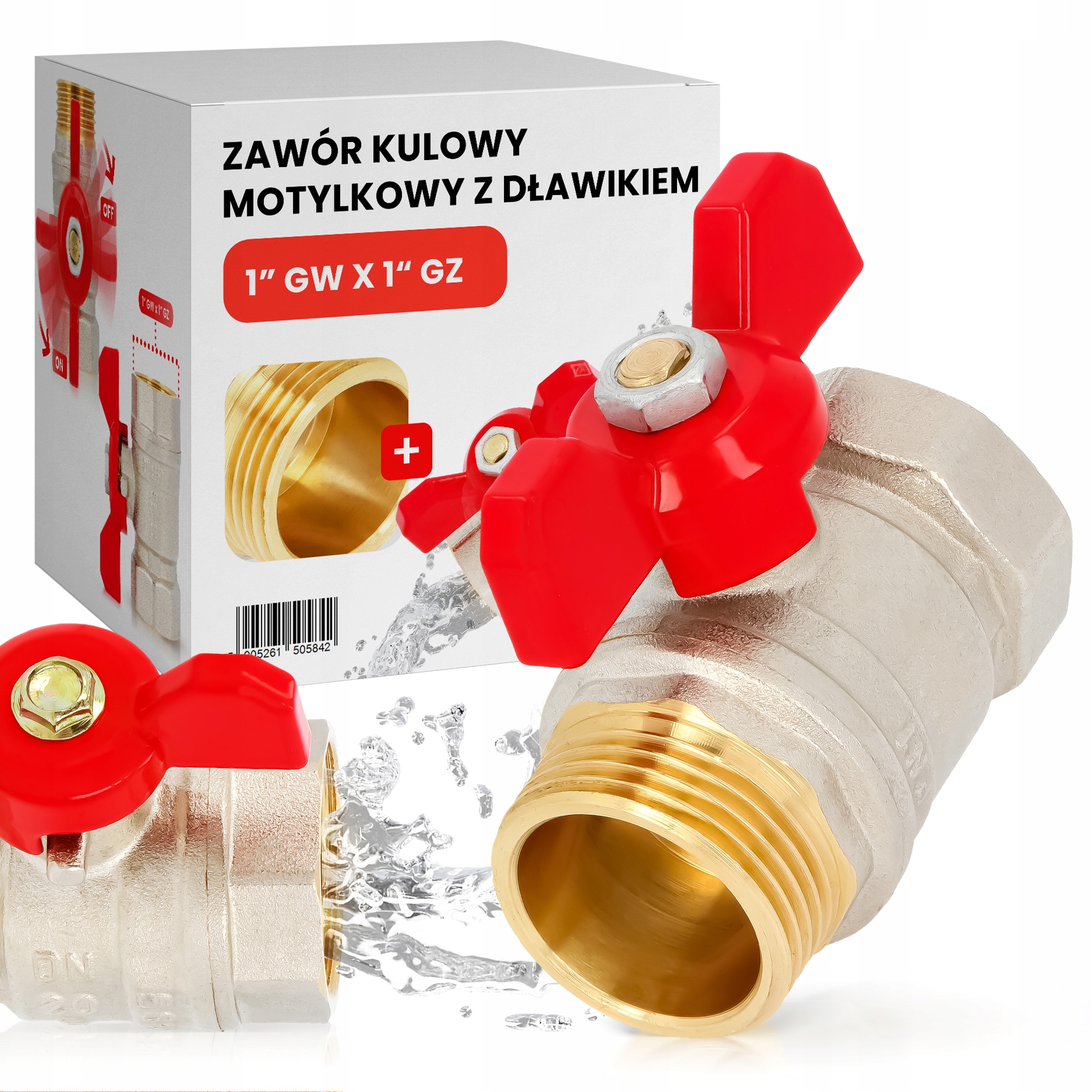 

Zawór zaworek kurek kulowy W/z z pół motylkiem 1