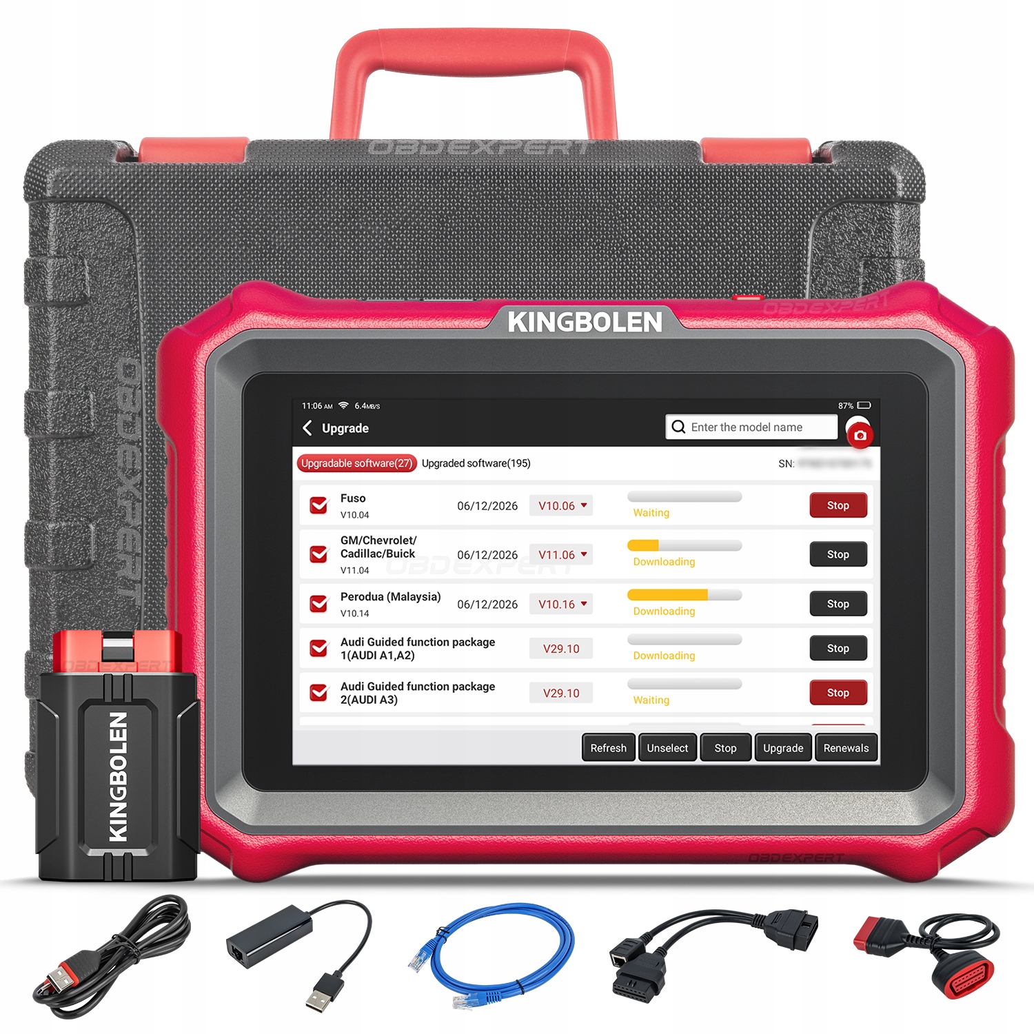 Doživotné aktualizácie bezdrôtového diagnostického rozhrania Kingbolen K8 Pro OBD2 j.PL