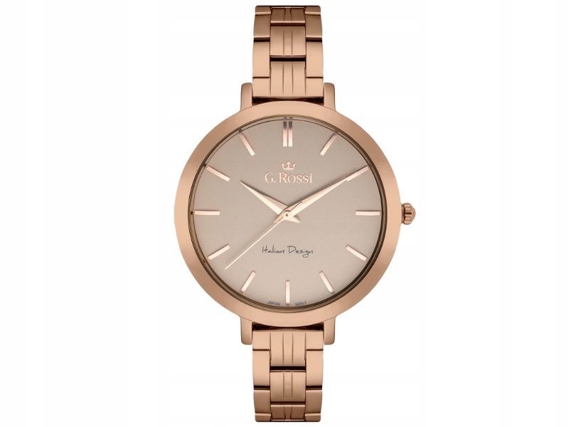 Hnědé dámské hodinky na náramku s kulatým ciferníkem, quartzový strojek