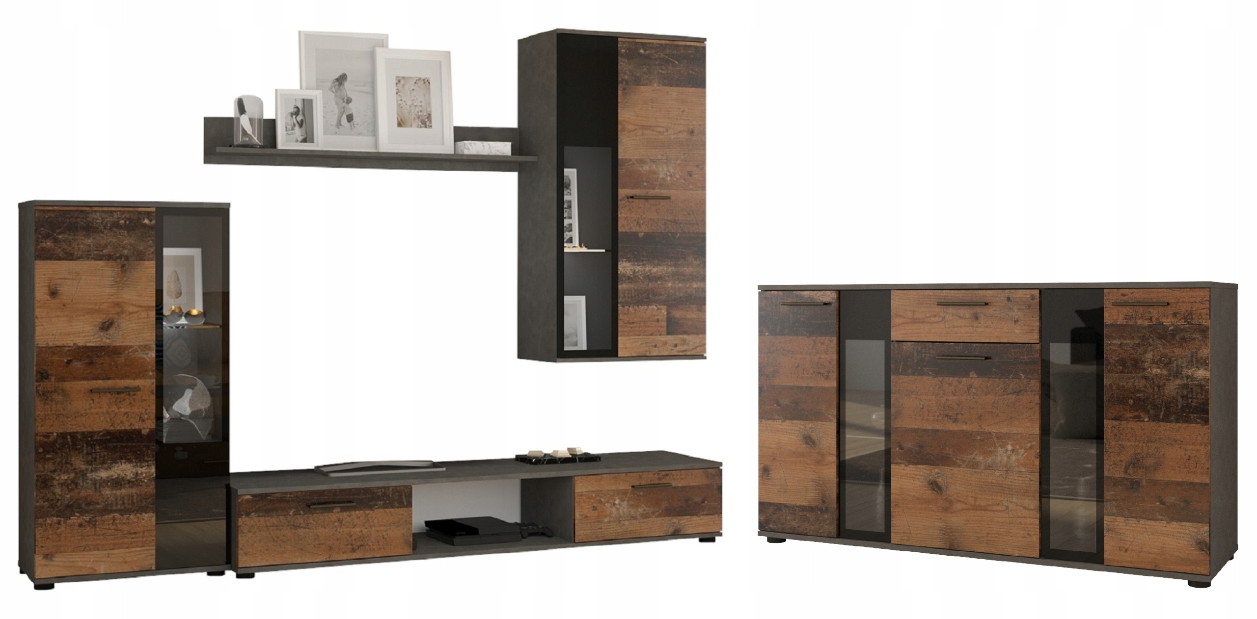 Meblościanka + KOMODA SONIA DĄB LEFKAS Wybór Kolor Kolor frontów dąb lefkas