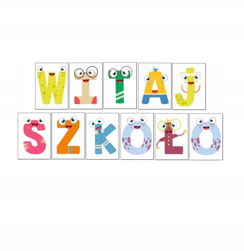 

Literki do dekoracji Witaj Szkoło (duże A4)