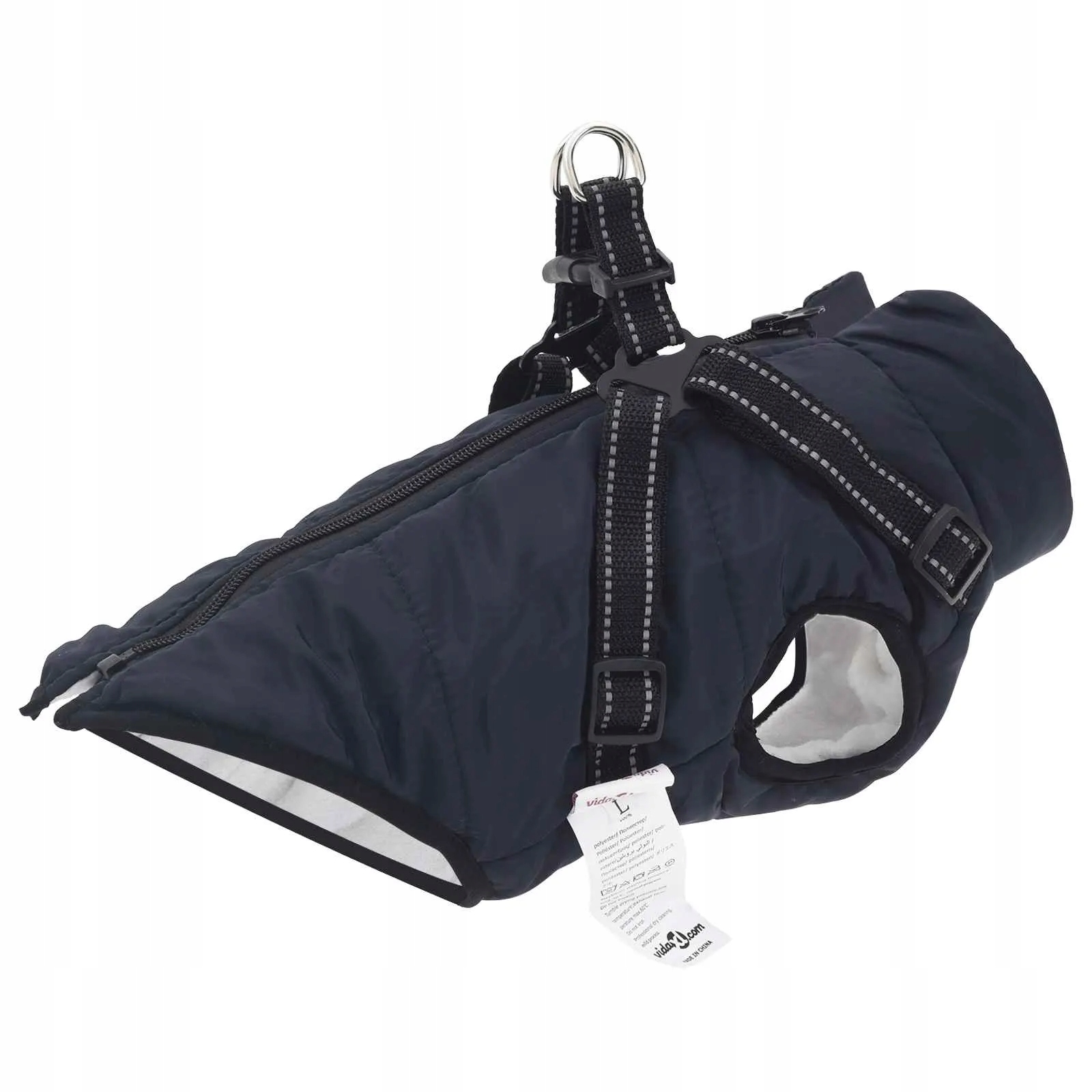 Bunda pro psa s postrojem tmavě modrá S, rouno a polyester
