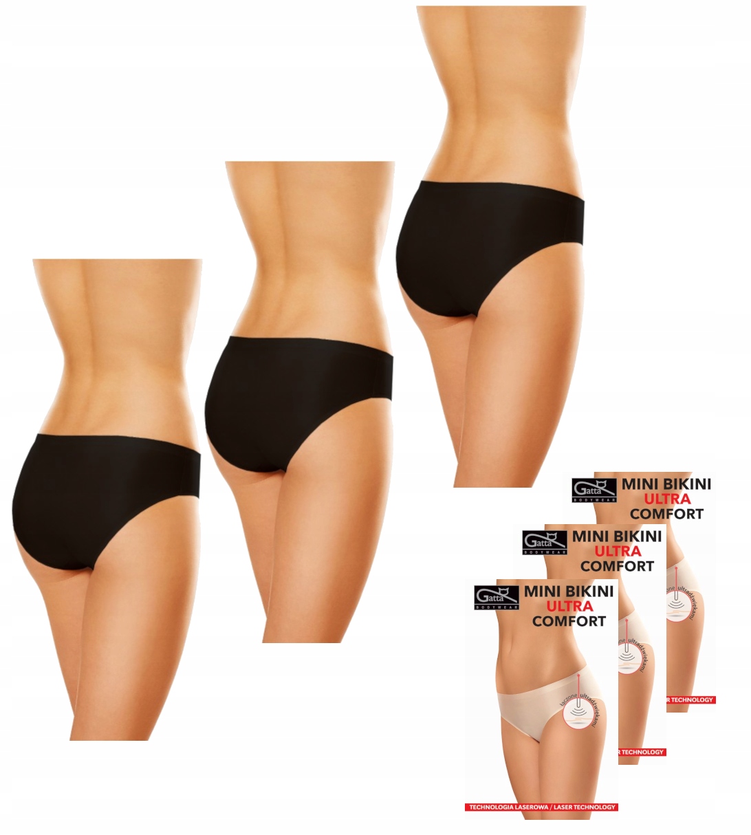 

Bezszwowe Mini Bikini Ultra Gatta |3pak|czarny| XL