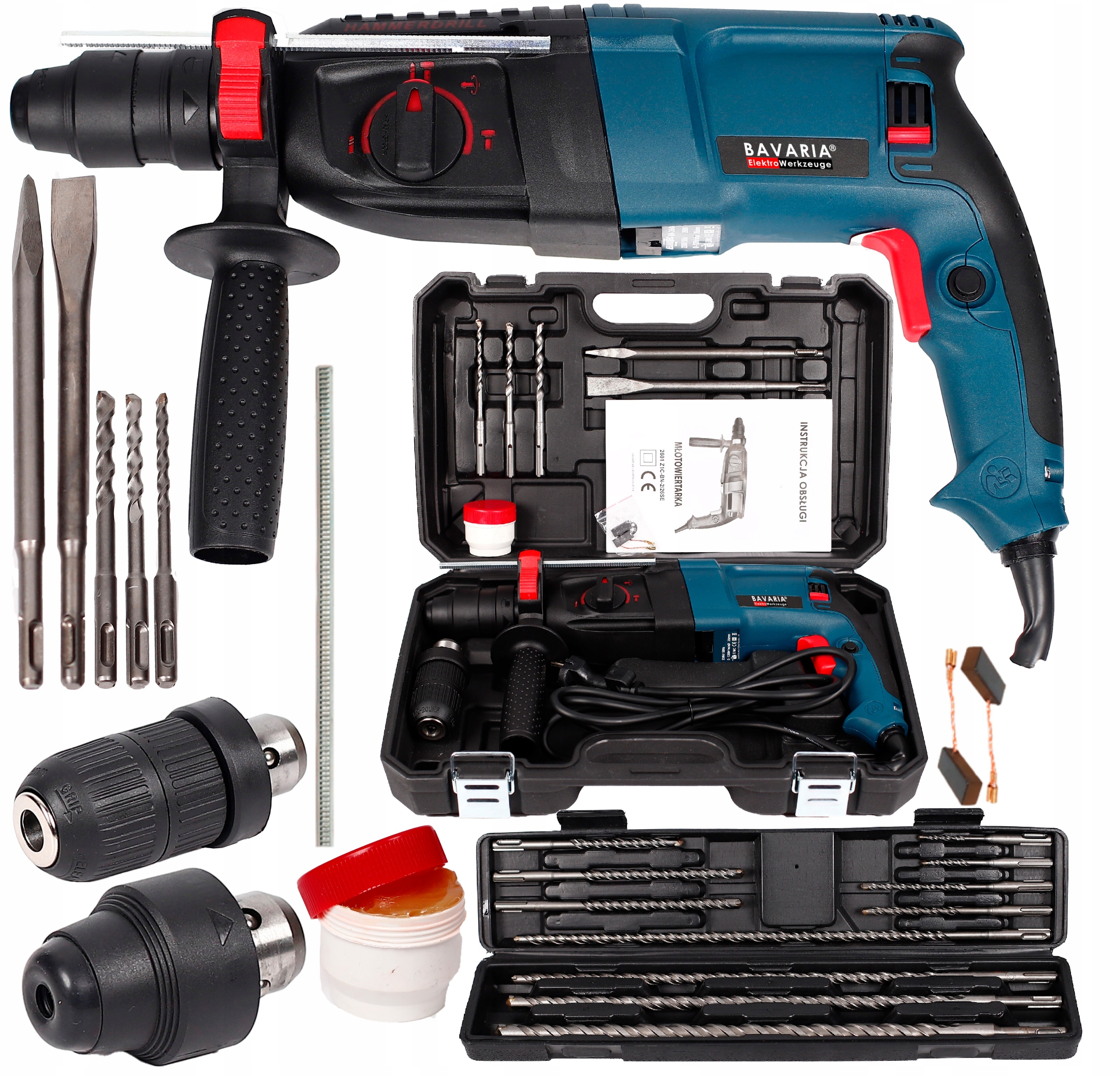 Młotowiertarka 2800W Sds+ Młot 12 Wierteł