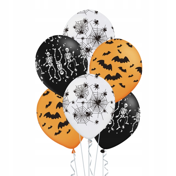 

Balony Lateksowe MIX Halloween Nietoperze Pająki