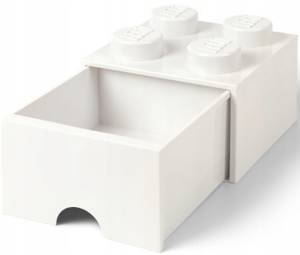 Lego Krabička Se Zásuvkou Klocek 4 Kontejner 2x2 Brick Krabička Velká Bílá