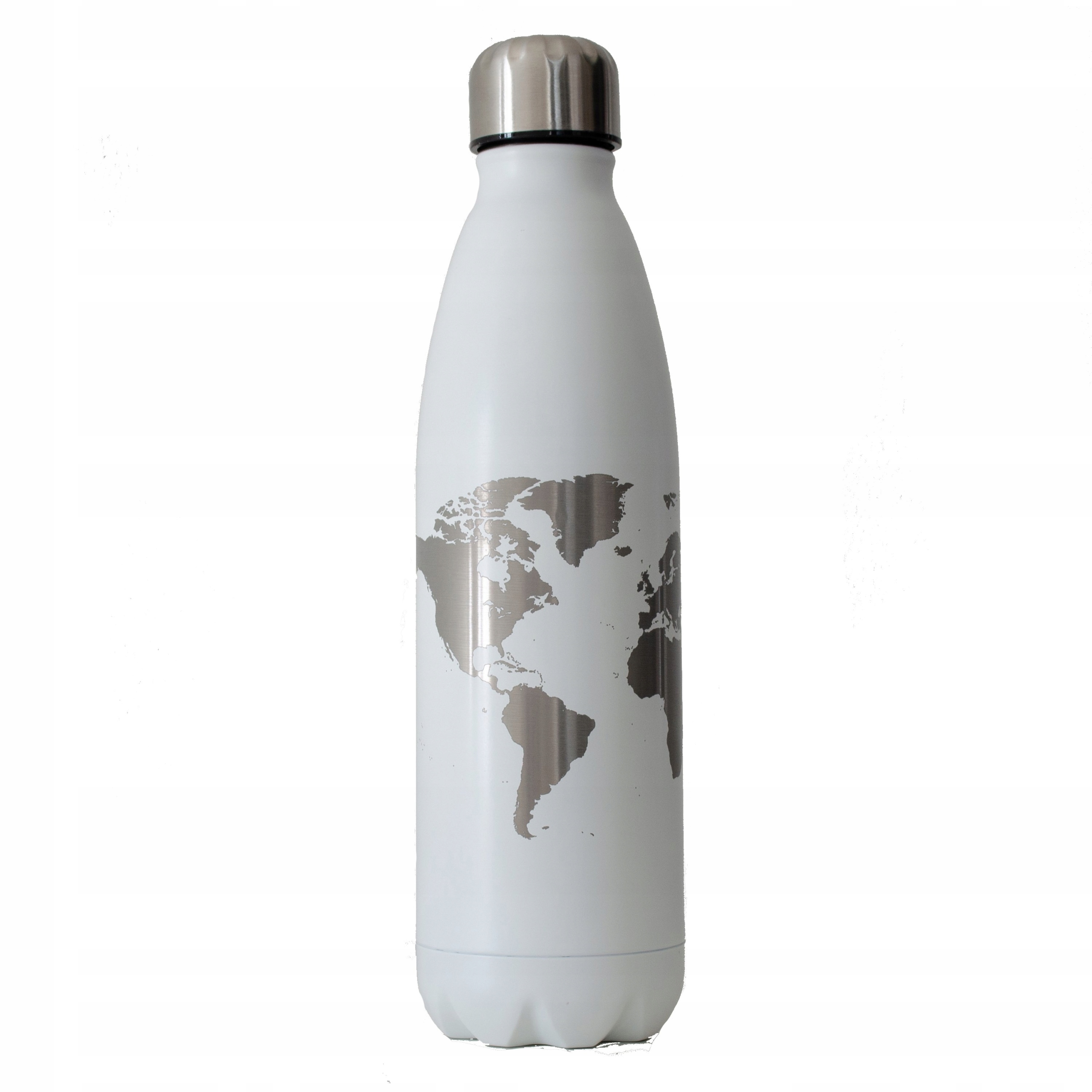 Butelka termiczna z mapą świata biała 700ml