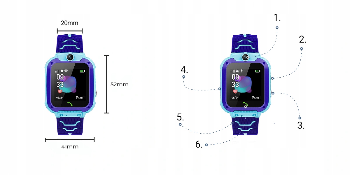 Prezent dla Dziecka Smartwatch CALMEAN EASY, IP67 Kompatybilność systemowa Android