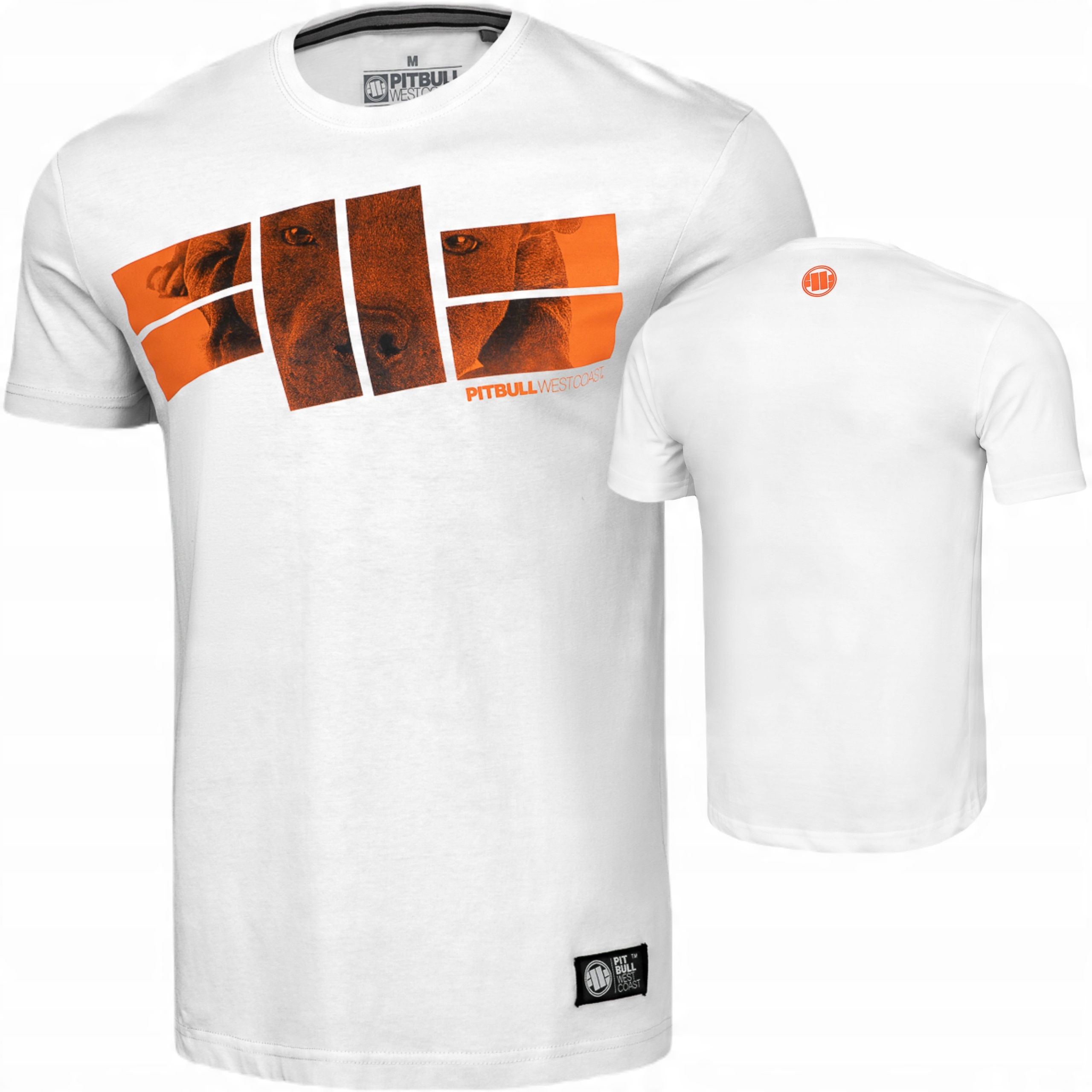 

Koszulka Męska Pit Bull Orange Logo Dog Bawełna XL