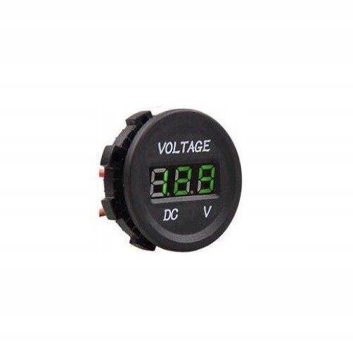 Woltomierz LED 12V-24V zielony okrągły Marka NN
