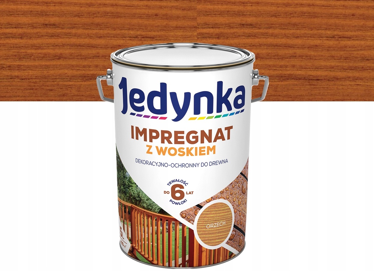 Jedynka Dekorativní a ochranný impregnát na dřevo, matný ořech 5L
