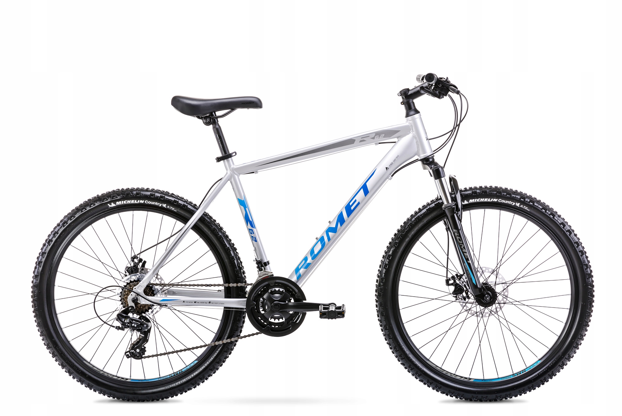 Rower Mtb Romet Rambler R6.2 rama 14 cali koło 26" srebrny