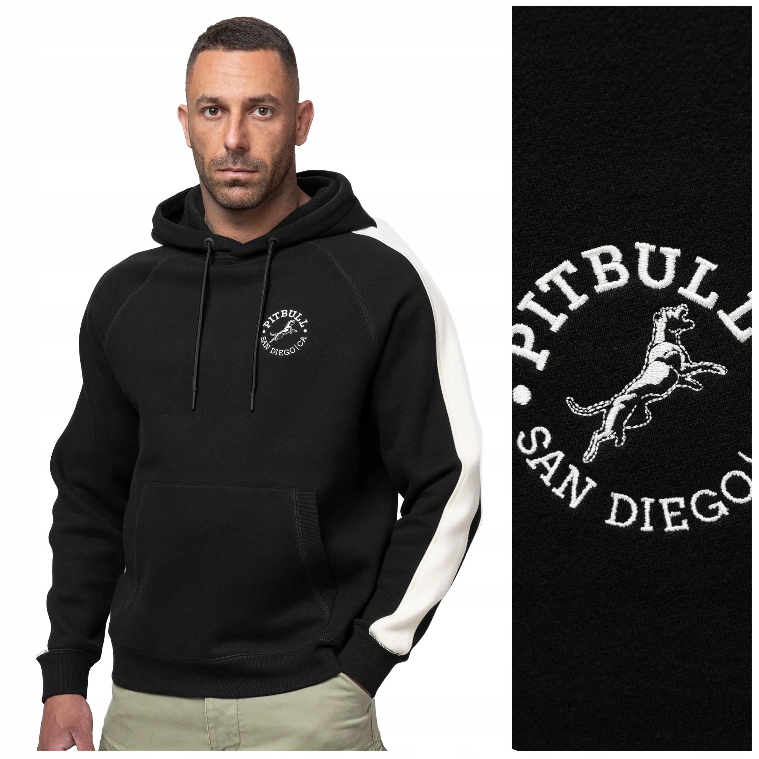 Pánská mikina s kapucí Pit Bull "san Diego Ca" vel. M černá