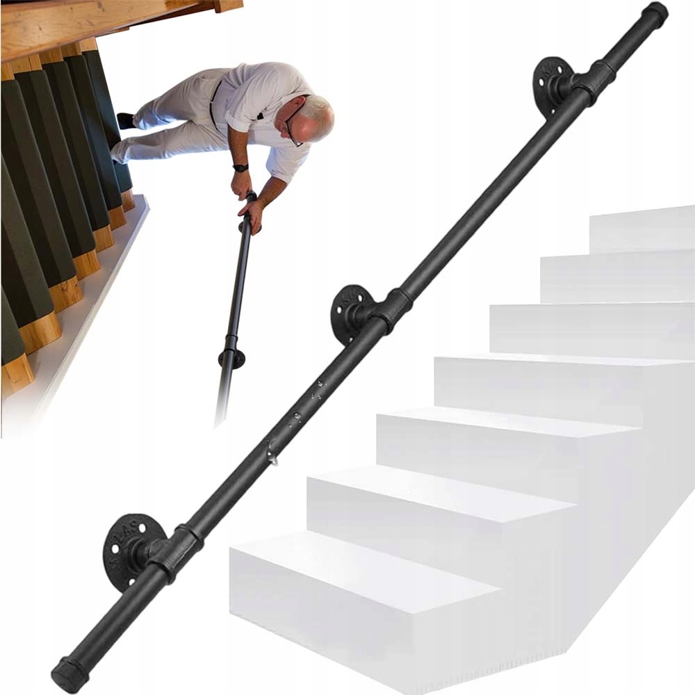 Kovové Zábradlí Černé 150 CM, Pevné, Odolné Vůči Korozi, Zatížení 100 Kg