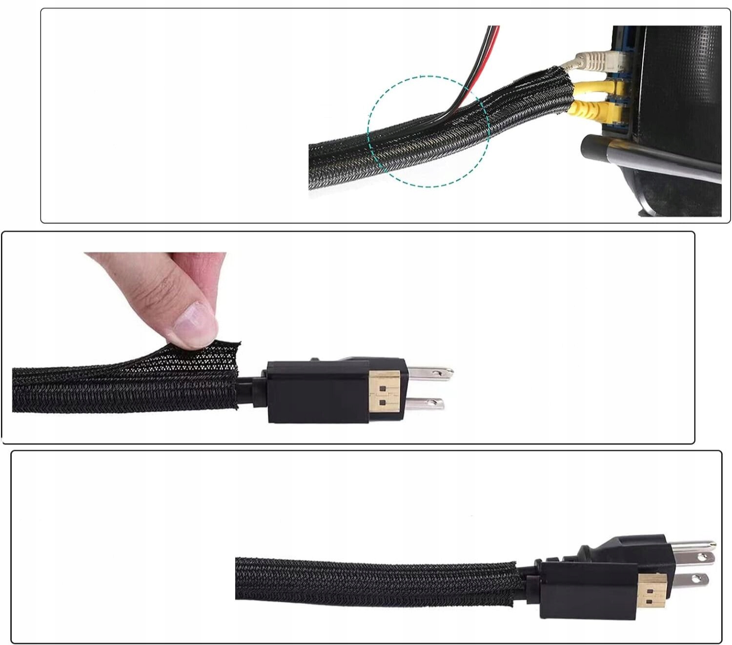 Zestaw Organizer Uchwyt Klips do Kabli Zaczep Rzep Samoprzylepny Maskownica Model CO192