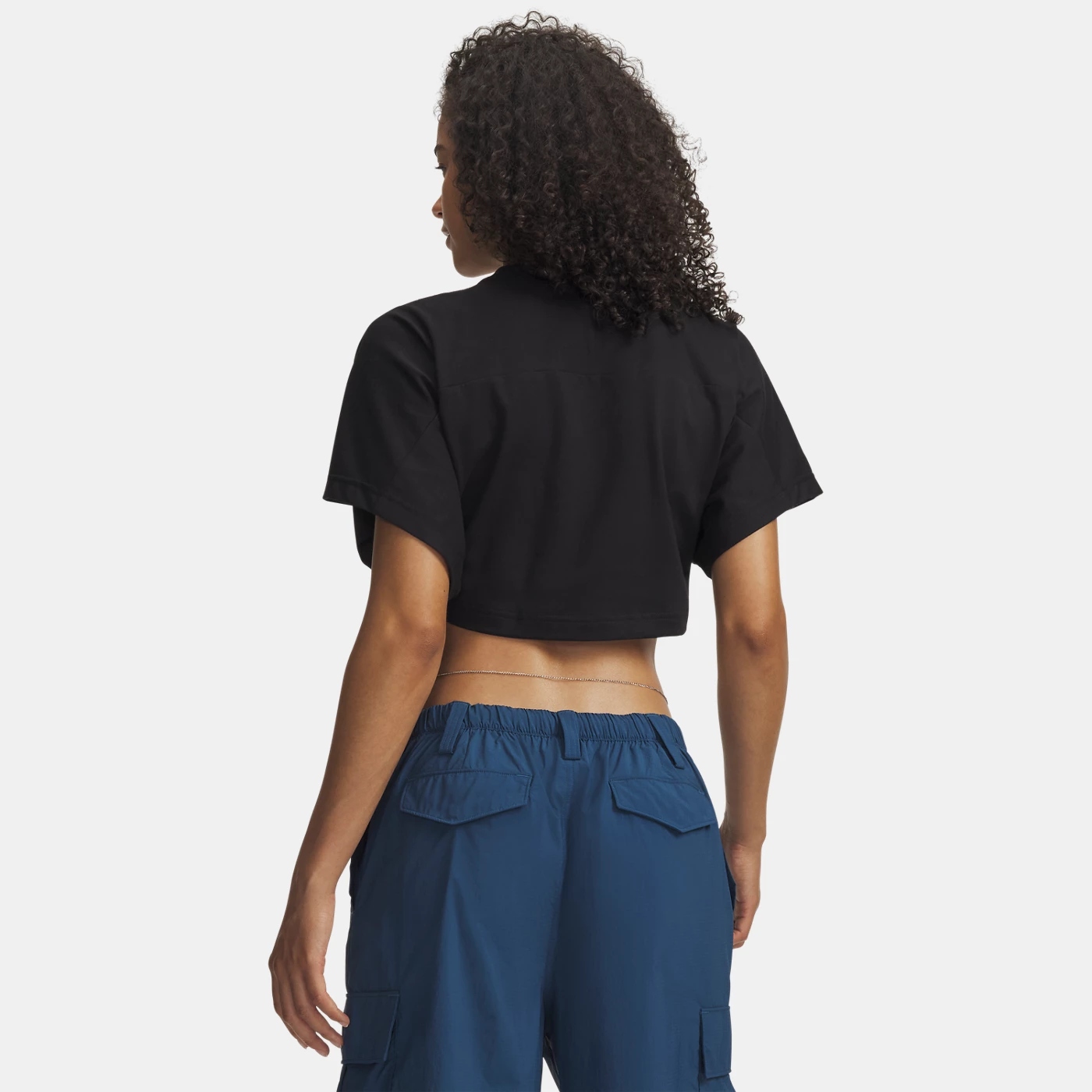 Under Armour Dámské tričko Under Armour Cropped Script Ss Tee-BLK