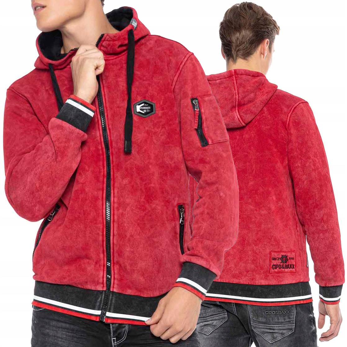 Rozepínací Mikina Pánská bunda Cipo Baxx s kapucí Mazana