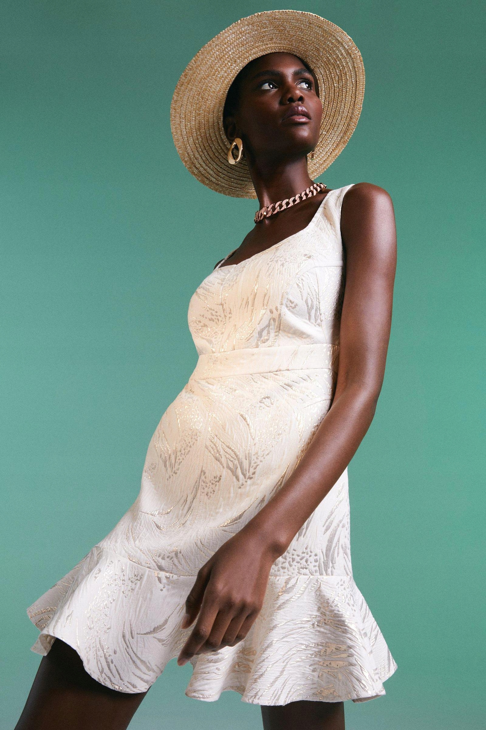 IC13315 *karen Millen Žakárové Šaty Mini XXL