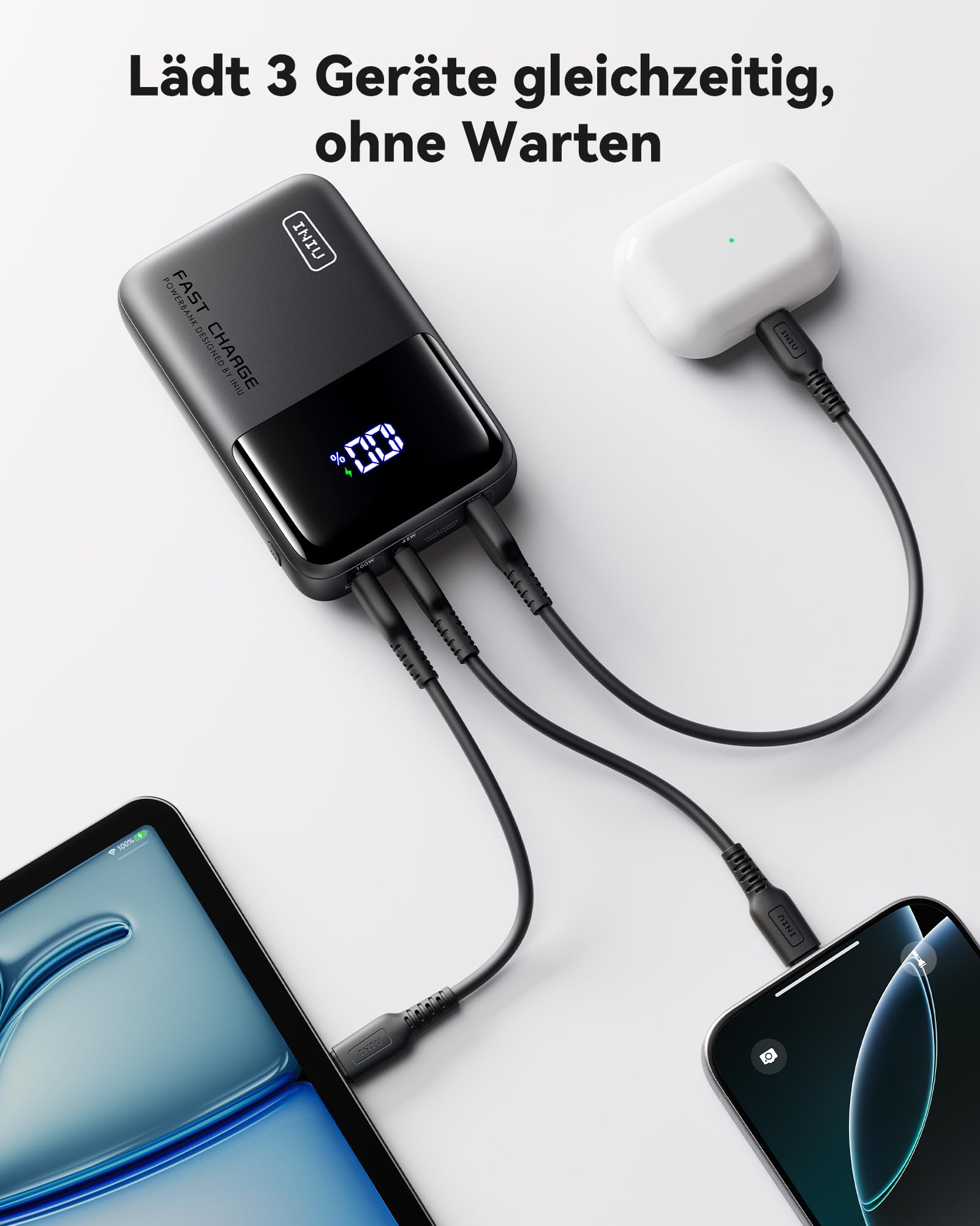 INIU Power Bank 100W 25000mAh USB C Do Telefonów i Laptopów — miniatura 6