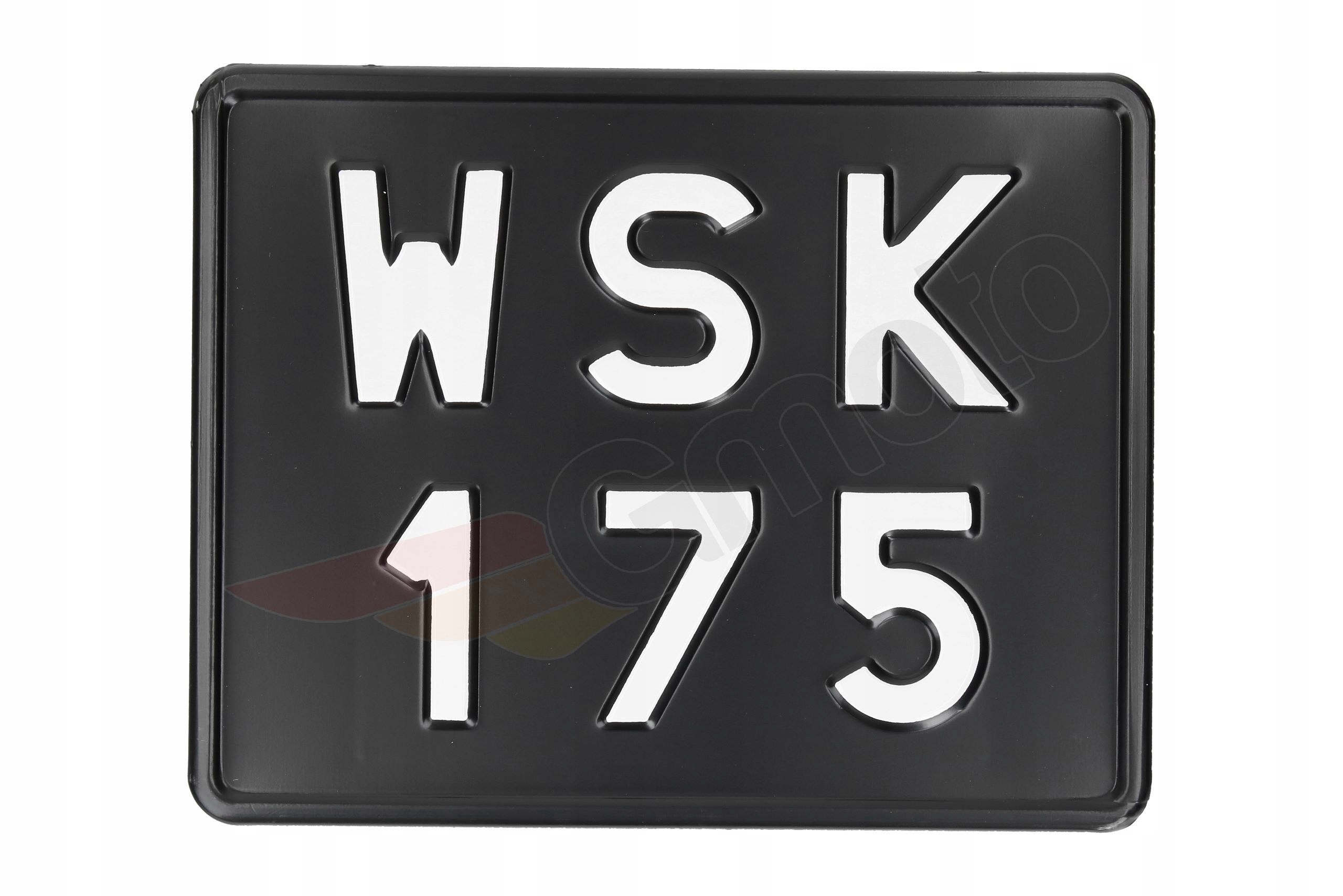 Tablica rejestracyjna WSK 175 czarna