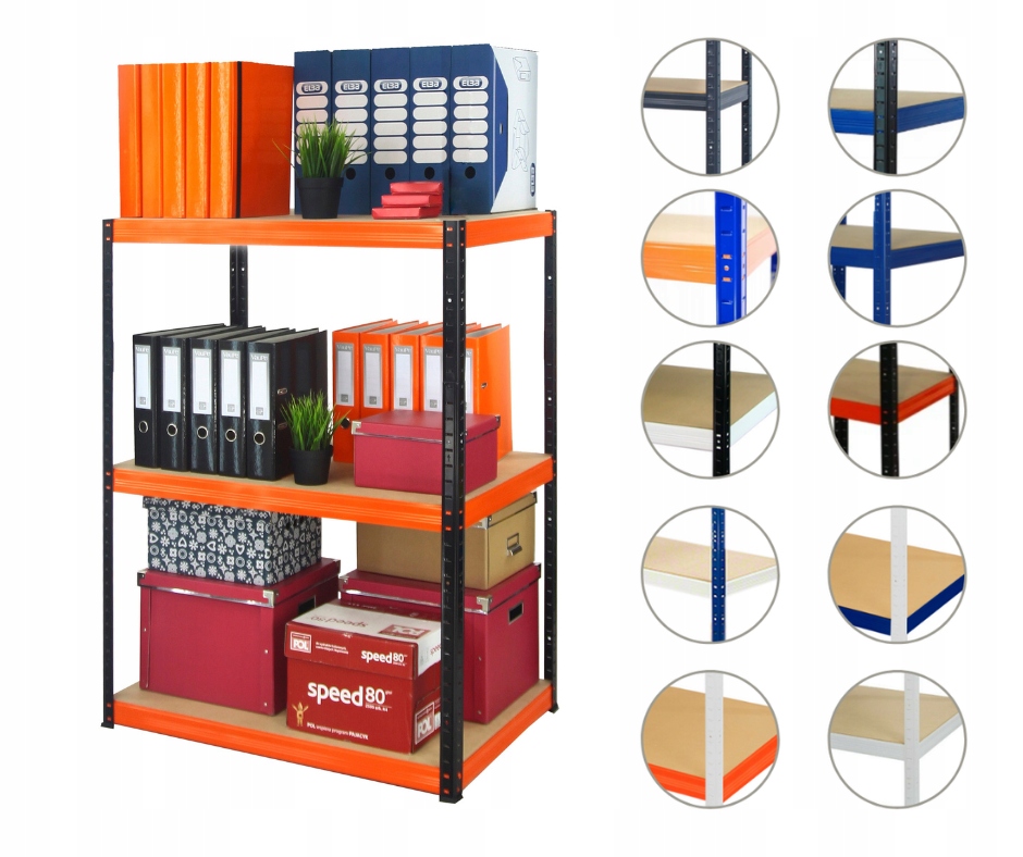 Kovový regál, garážový skladový regál Helios Hbo 106x100x50 3x350 kg