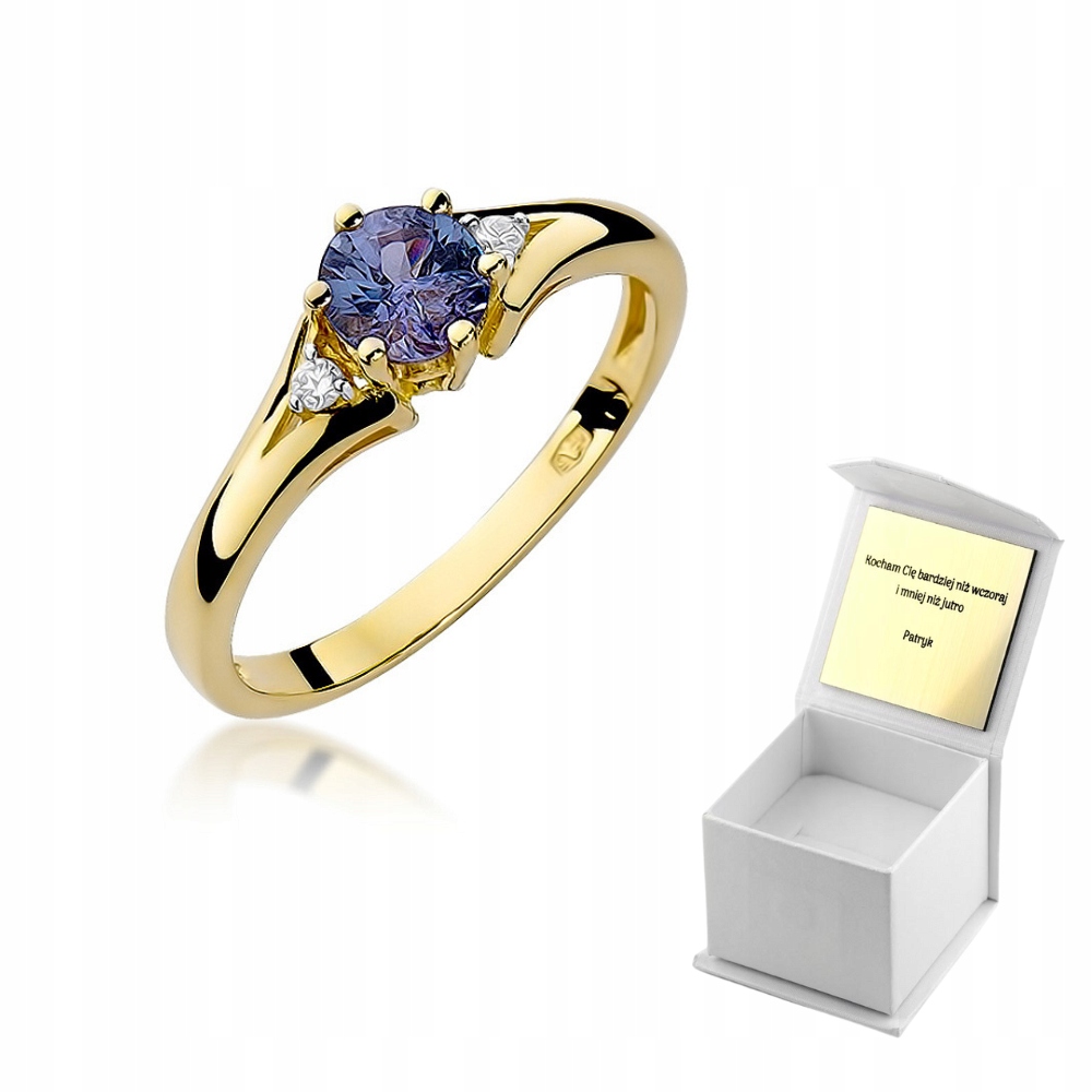 Prstýnek s brilianty a safírem