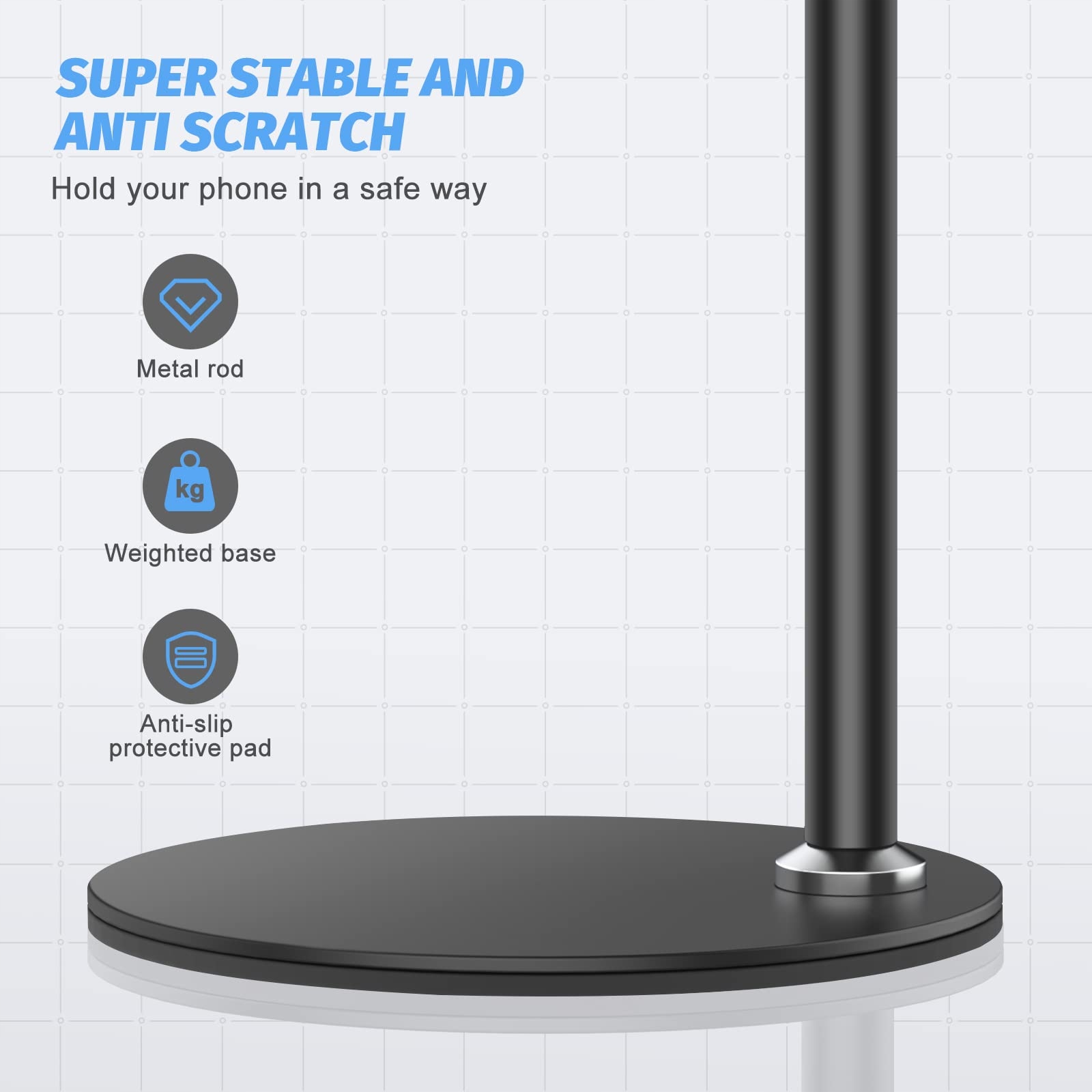 SHAWE Stojak Na Telefon Regulowany Uchwyt Na Telefon iPhone Samsung Huawei — miniatura 5