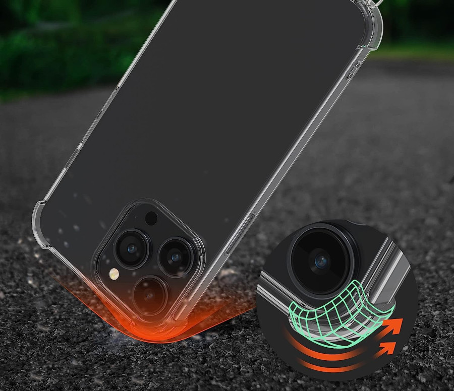 Etui do IPhone 14 Pro CROSSBODY + SMYCZ SZNUREK Kolor bezbarwny