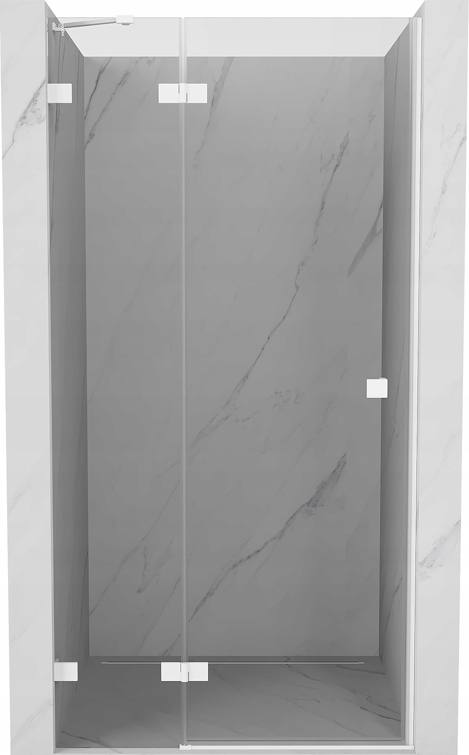 Mexen Lunar Sprchové dveře 95 cm Křídlové Levé Bílá Transparentní